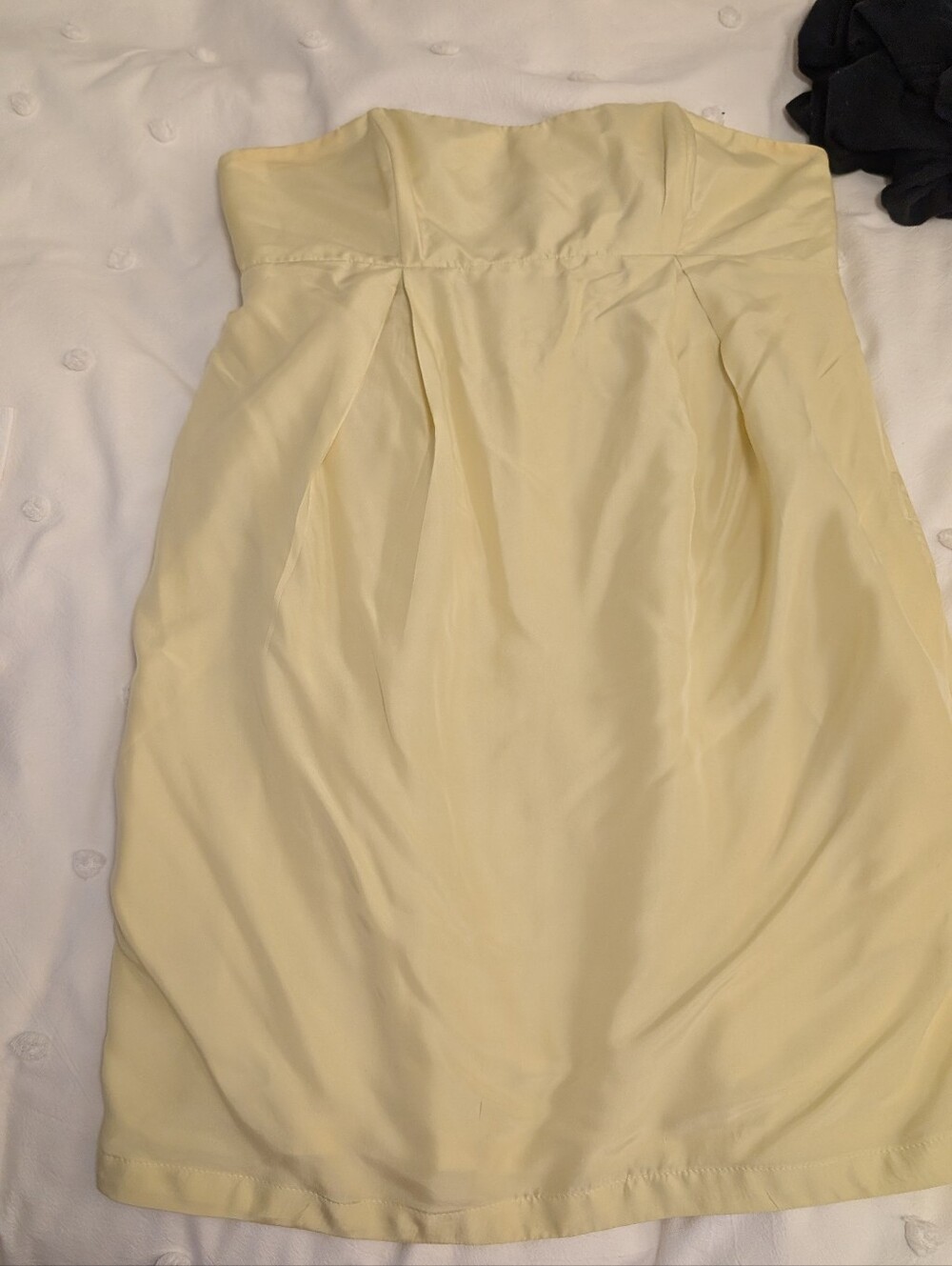 BCBGeneration Strapless Butter Yellow Silk Dress